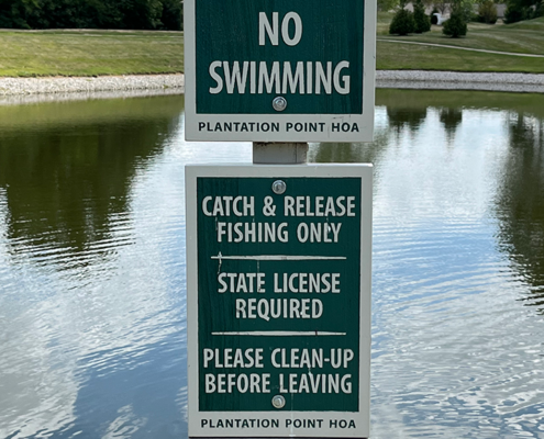 Lake restrictions sign