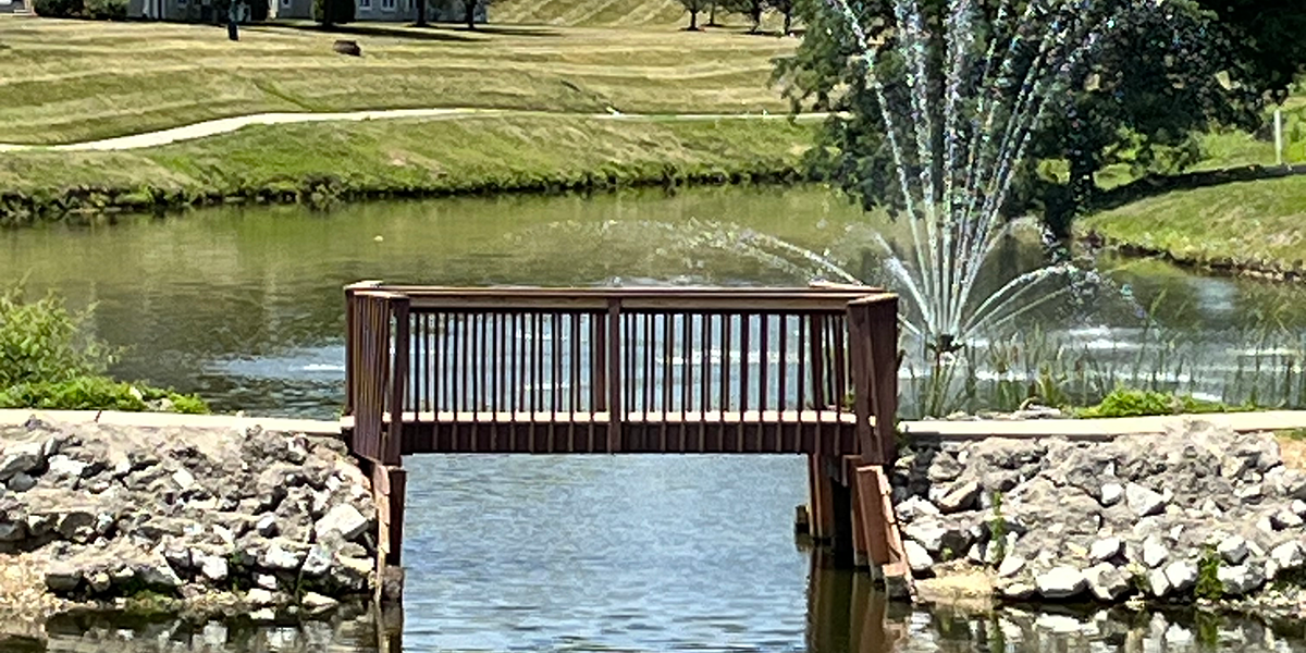 Columns Lake path bridge